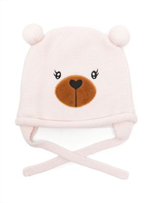 Monnalisa teddy bear knitted beanie - Pink