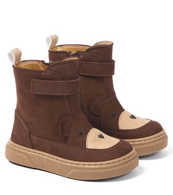 Monnalisa Teddy Bear nubuck leather boots