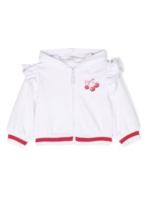 Monnalisa Teddy Bear-print cotton hoodie - White