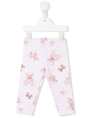 MONNALISA teddy bear print leggings - Pink