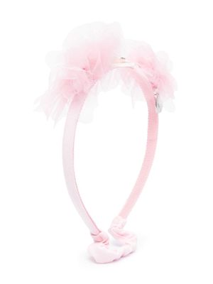 Monnalisa teddy-patch tulle-insert headband - Pink