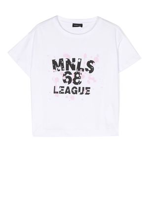 Monnalisa text-print T-shirt - White