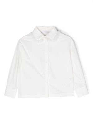 Monnalisa tulle-collar cropped shirt - White