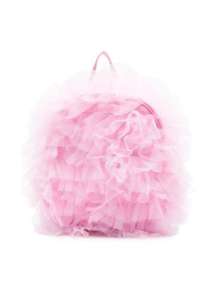 Monnalisa tulle-inserts ruffled backpack - Pink