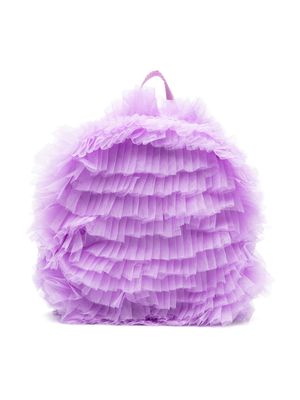Monnalisa tulle-inserts ruffled backpack - Purple