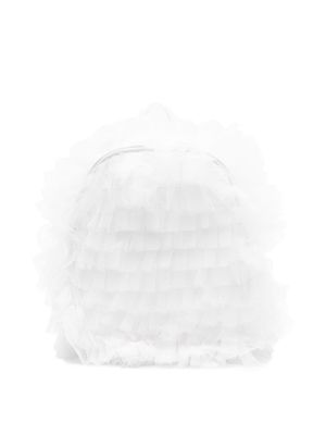 Monnalisa tulle-inserts ruffled backpack - White