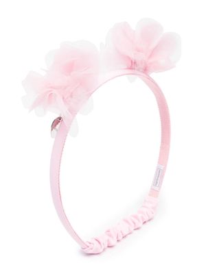 Monnalisa tulle pompom detail headband - Pink