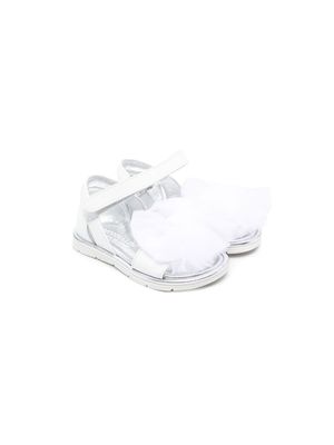 Monnalisa tulle-trim sandals - White