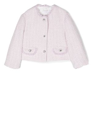 Monnalisa tweed button-down jacket - Pink