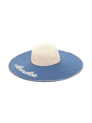 Monnalisa two-tone sun hat - Blue