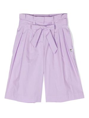Monnalisa wide-leg cotton trousers - Purple