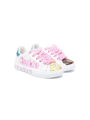 Monnalisa x Barbie Bicast leather sneakers - White