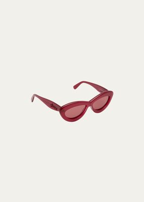 Monochrome Curvy Logo Acetate Cat-Eye Sunglasses