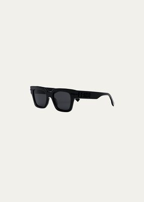 Monochrome Fendigraphy Acetate Rectangle Sunglasses