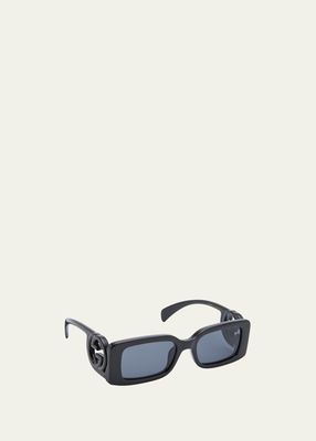 Monochrome GG Rectangle Acetate Sunglasses