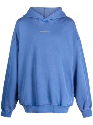 MONOCHROME logo-embossed cotton hoodie - Blue