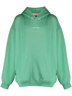 MONOCHROME logo-embossed cotton hoodie - Green
