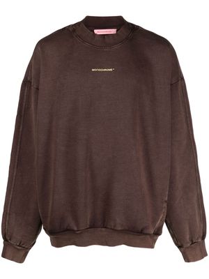 MONOCHROME logo-embossed cotton sweatshirt - Brown