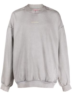 MONOCHROME logo-embossed cotton sweatshirt - Grey