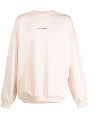 MONOCHROME logo-embossed cotton sweatshirt - Neutrals