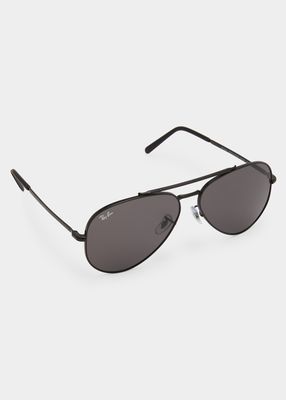 Monochrome Metal & Crystal Aviator Sunglasses