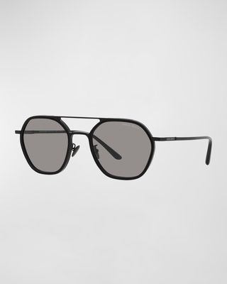 Monochrome Metal Aviator Sunglasses