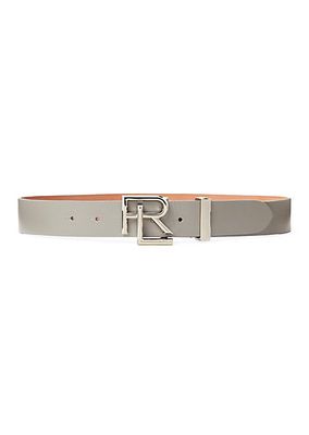 Monogram Buckle Leather Belt