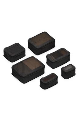 Monos Set of 6 Mesh Packing Cubes in Black