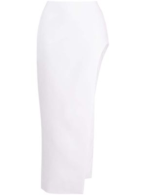 Mônot asymmetric high-waist skirt - White