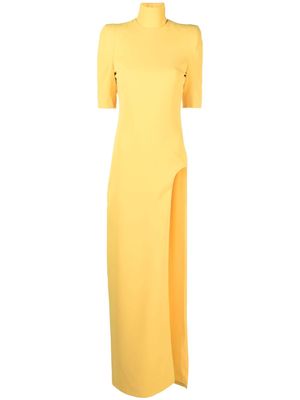 Mônot high-neck side-slit dress - Yellow