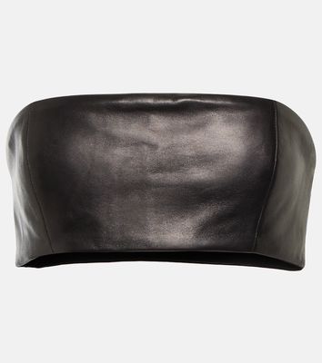 Mônot Leather bandeau crop top
