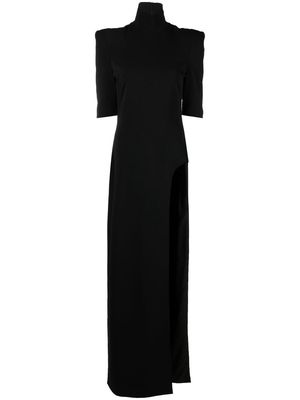 Mônot long high-neck dress - Black