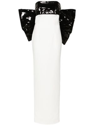 Mônot sequined strapless gown - White
