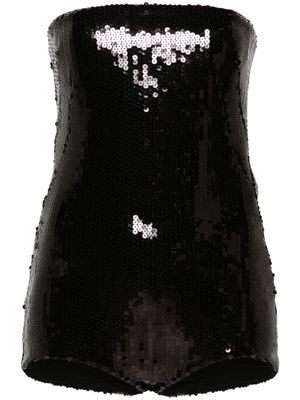 Mônot sequined strapless playsuit - Black