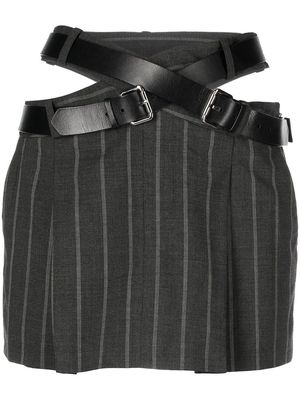 Monse belt-detail pinstripe mini skirt - Grey