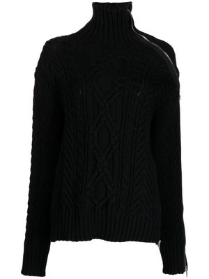 Monse cable-knit zip-detailed jumper - Black