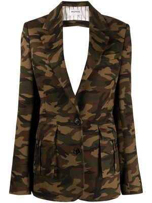 Monse camouflage-print cut-out blazer - Multicolour