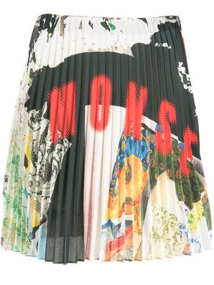 Monse collage-print pleated skirt - Black