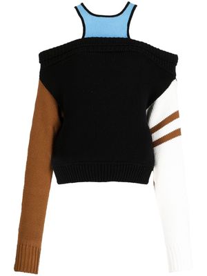 Monse colour-block wool jumper - Black