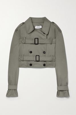 Monse - Cropped Double-breasted Cotton-twill Jacket - Green