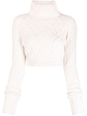 Monse cropped roll-neck wool jumper - White