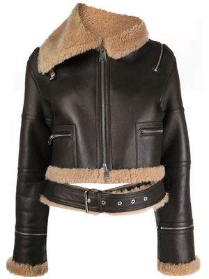 Monse cropped shearling jacket - Black