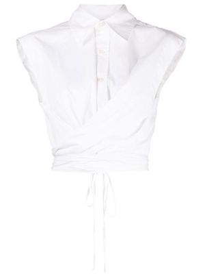 Monse cropped wraparound shirt - White