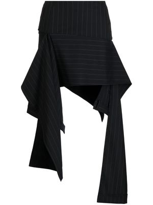 Monse deconstructed pinstriped trouser skirt - Black