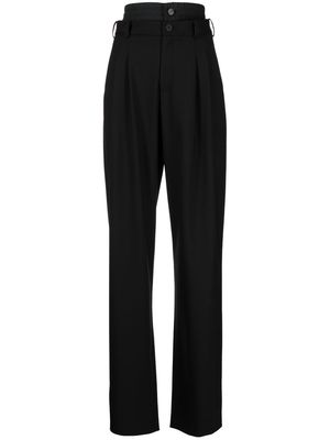 Monse double-waist straight-leg trousers - Black