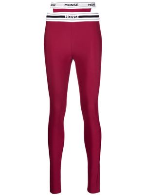 Monse double-waistband leggings - Red
