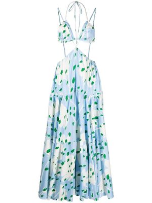 Monse floral-print cut-out maxi dress - Blue