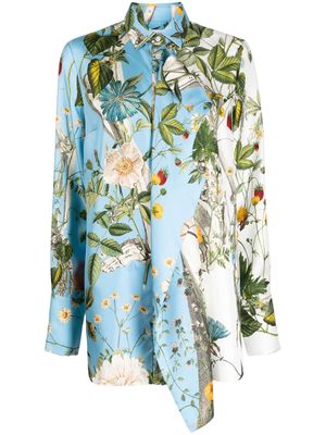 Monse floral-print layered silk shirt - Multicolour