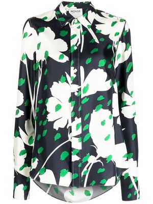 Monse floral-print long-sleeve shirt - Black