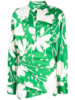 Monse floral-print wrap minidress - Green